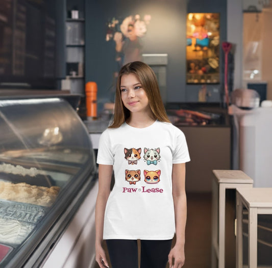 Paw-Lease Kitten Youth Short Sleeve T-Shirt