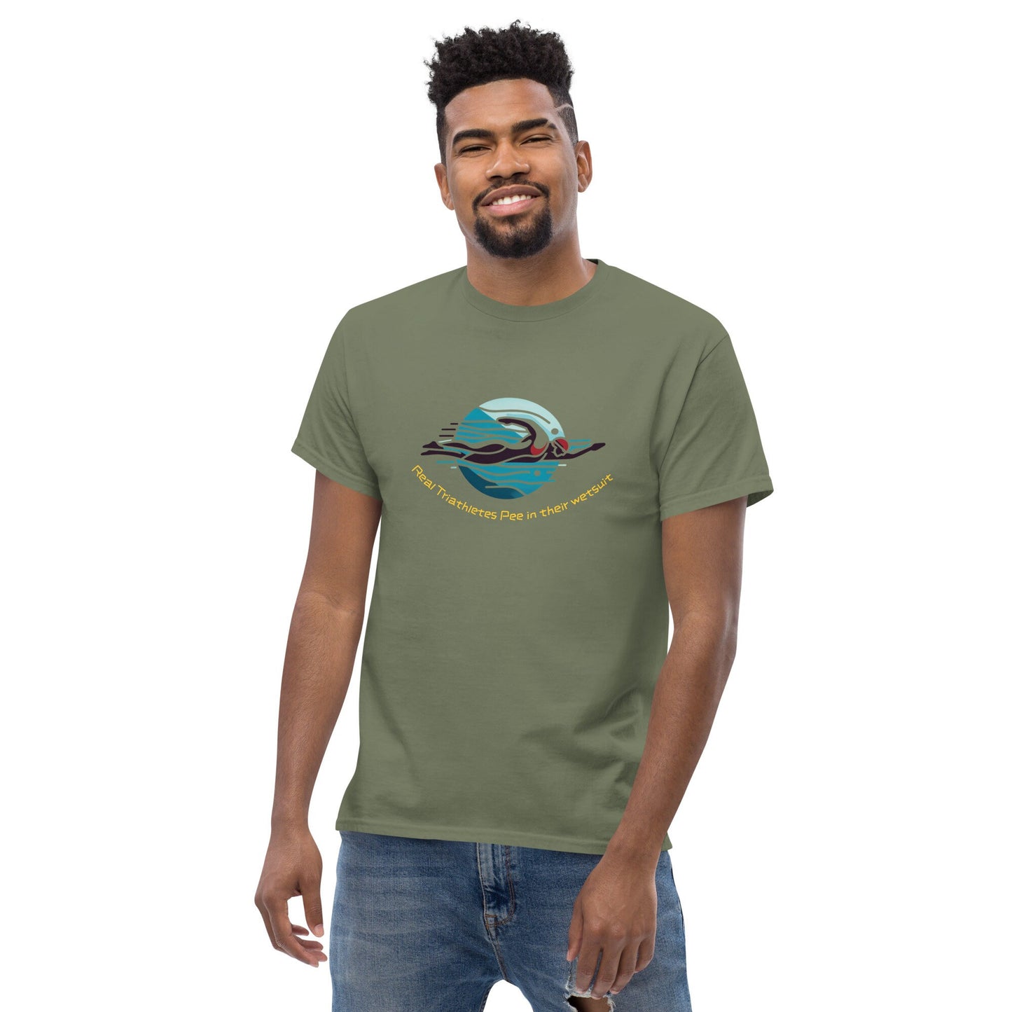 Triathlon themed classic tee shirt