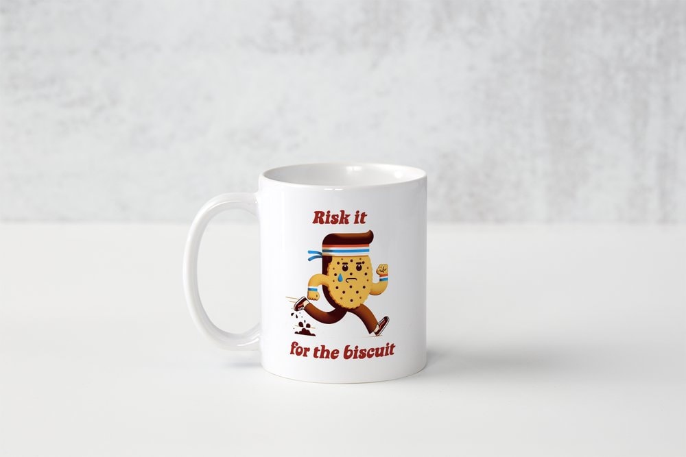 Popular!  Risk it for the biscuit coffee mug for the runner in your life!  Don't risk it...order now!!