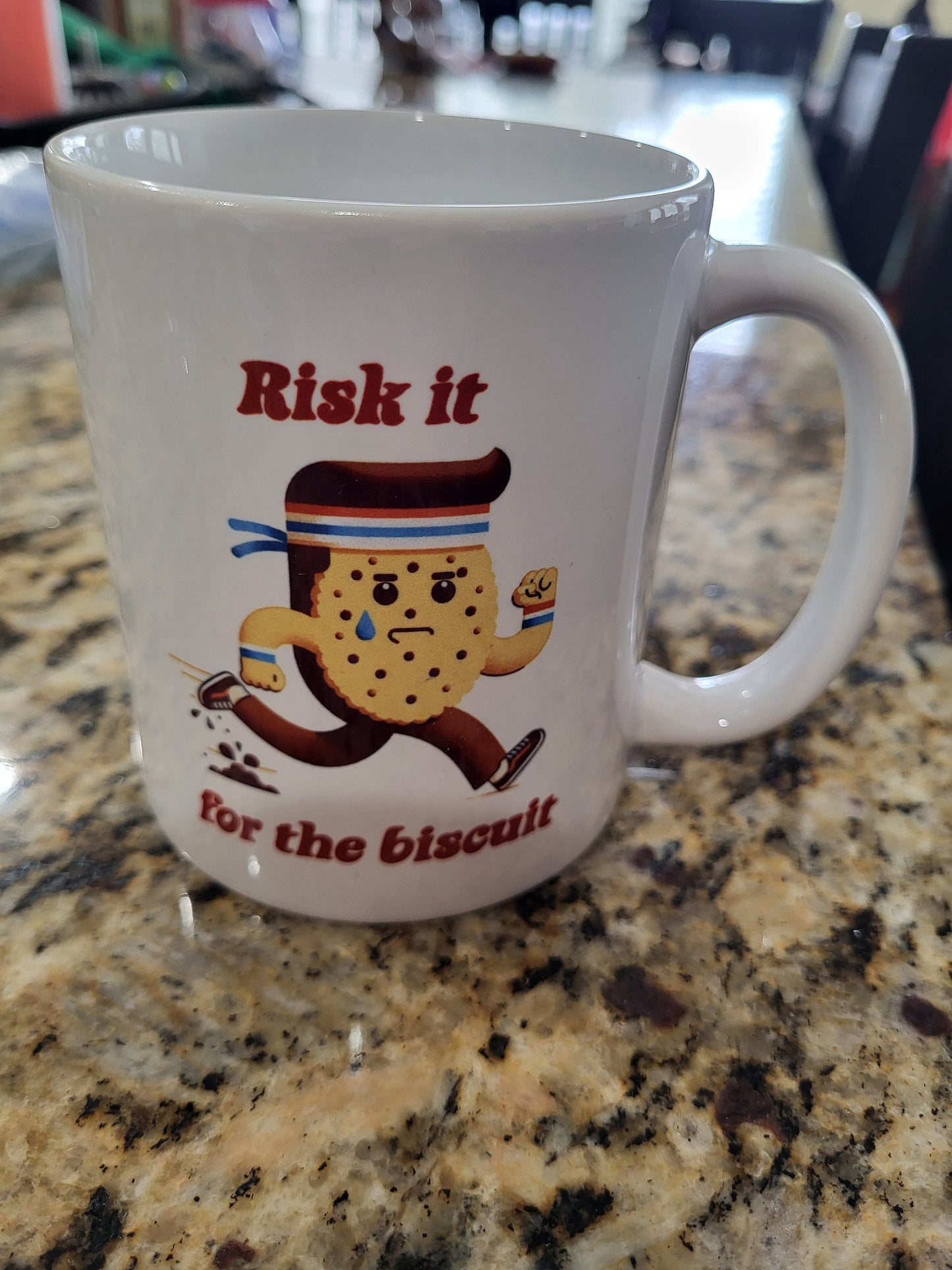 Popular!  Risk it for the biscuit coffee mug for the runner in your life!  Don't risk it...order now!!