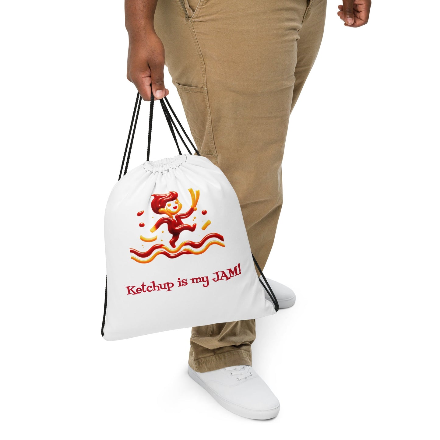 Ketchup is my Jam! Drawstring Bag - Tri - Me Gifts