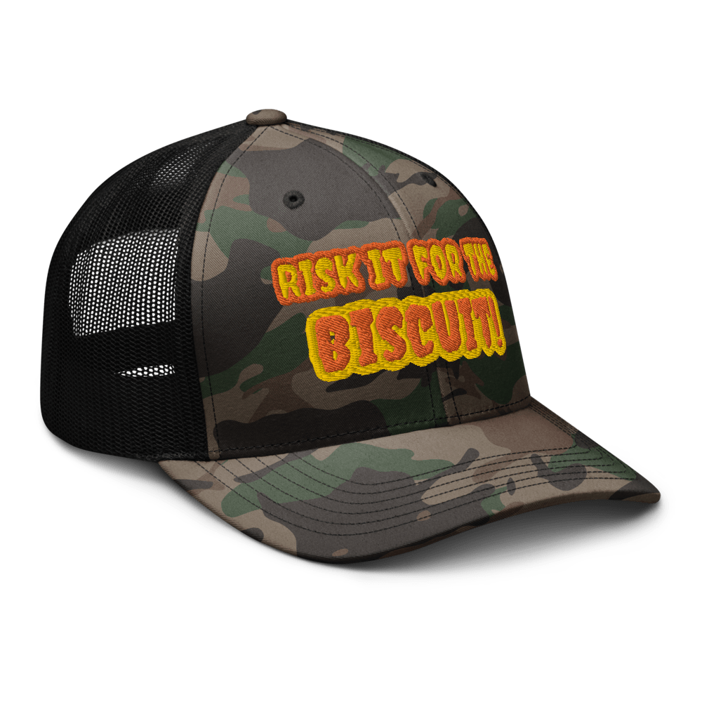 "Risk it for the biscuit" Camouflage trucker hat - Tri - Me Gifts