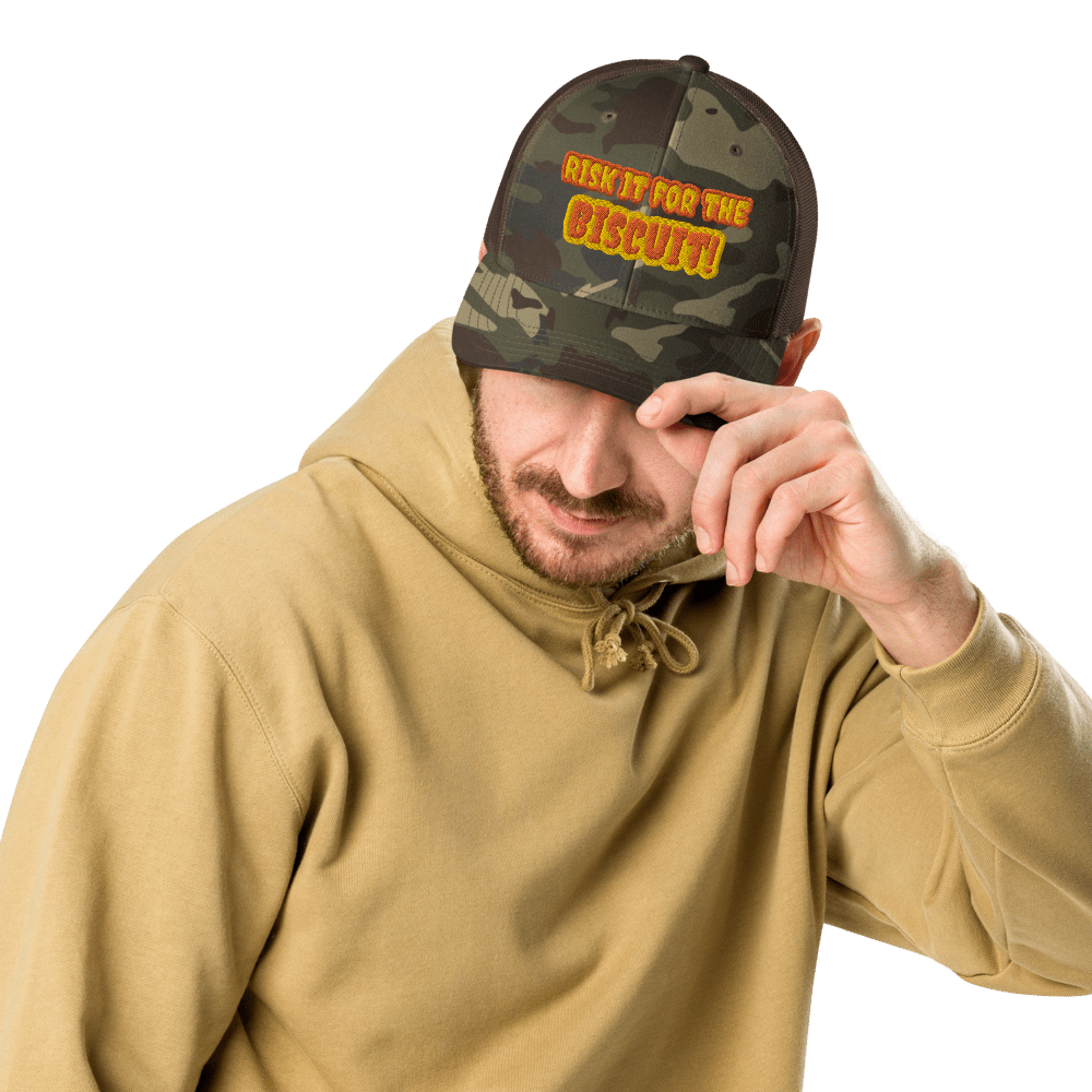 "Risk it for the biscuit" Camouflage trucker hat - Tri - Me Gifts