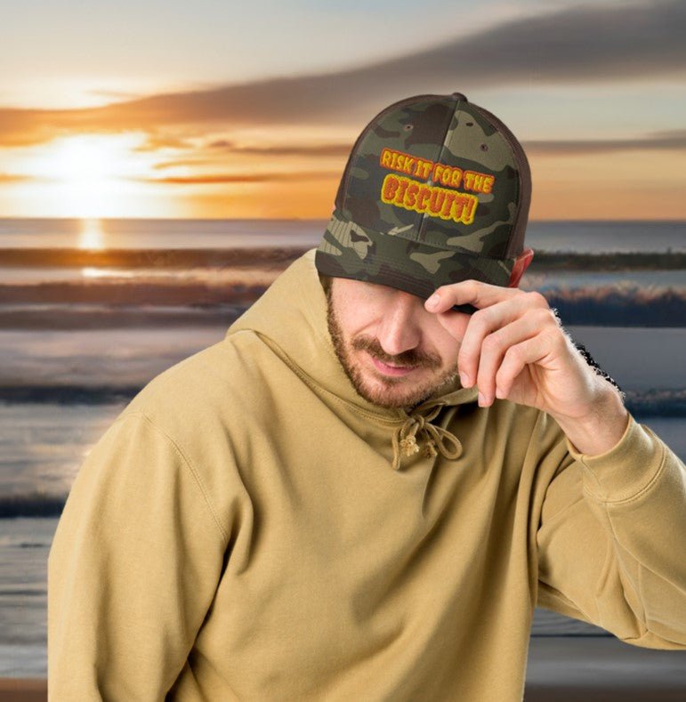 "Risk it for the biscuit" Camouflage trucker hat - Tri - Me Gifts