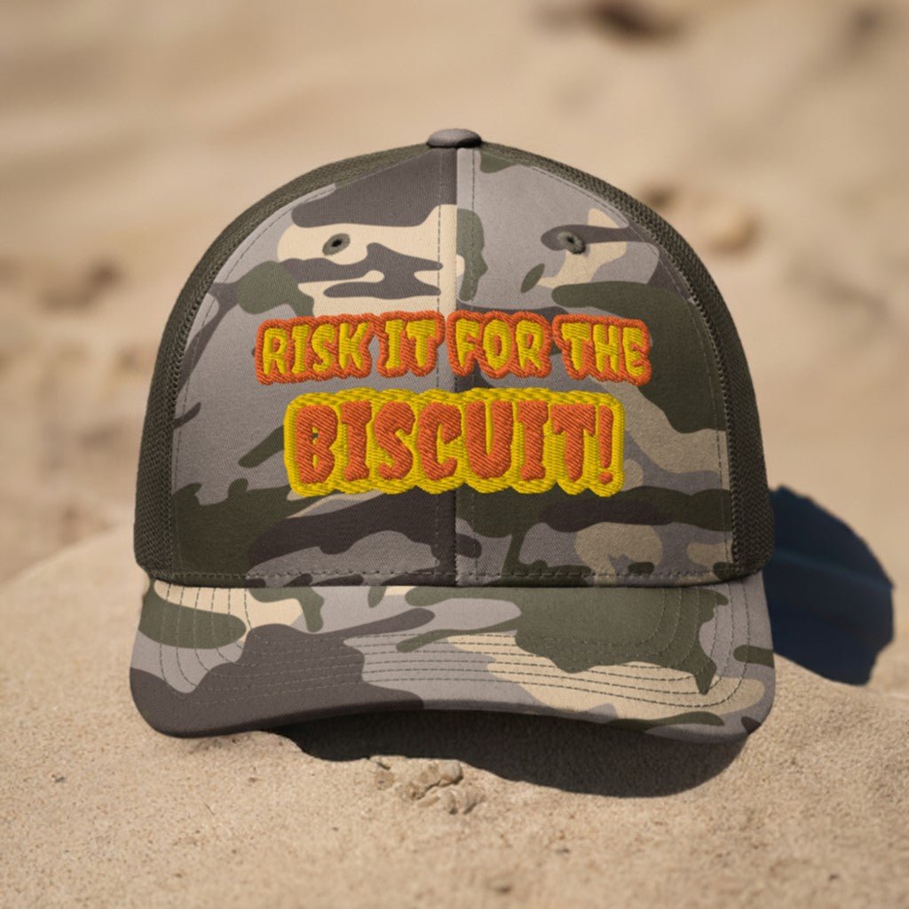 "Risk it for the biscuit" Camouflage trucker hat - Tri - Me Gifts