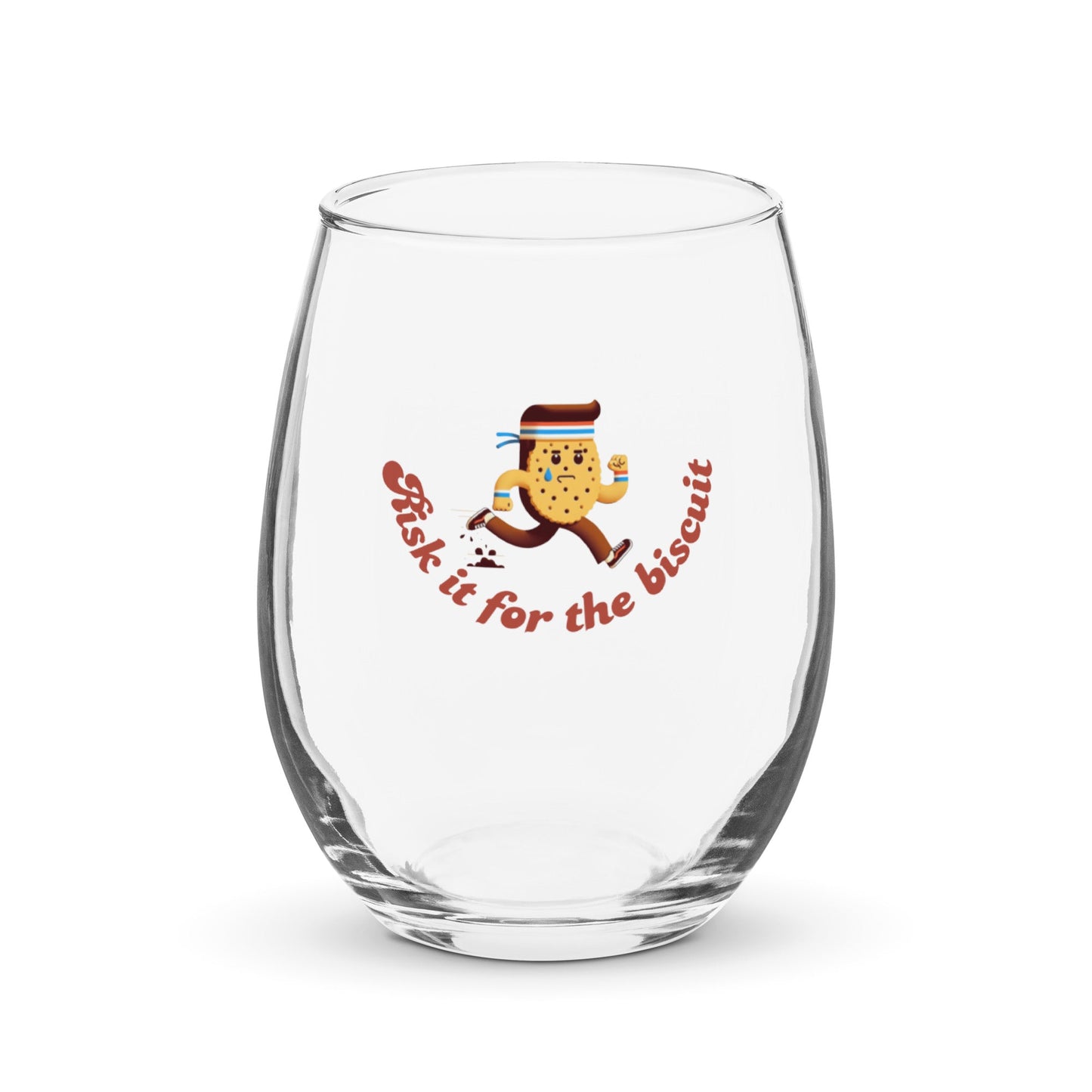 "Risk it for the biscuit" - Stemless wine glass - Tri-Me Gifts