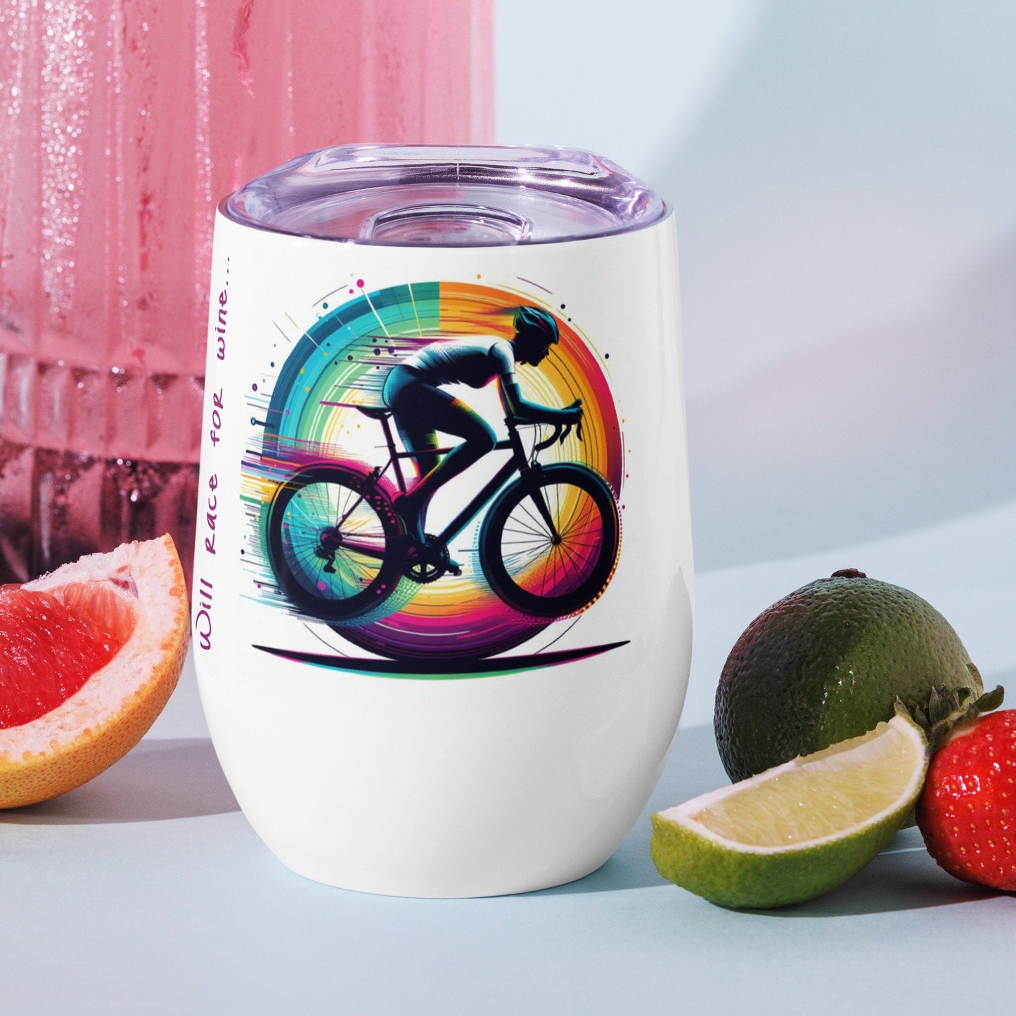 "Will race for wine" to-go tumbler - Tri-Me Gifts